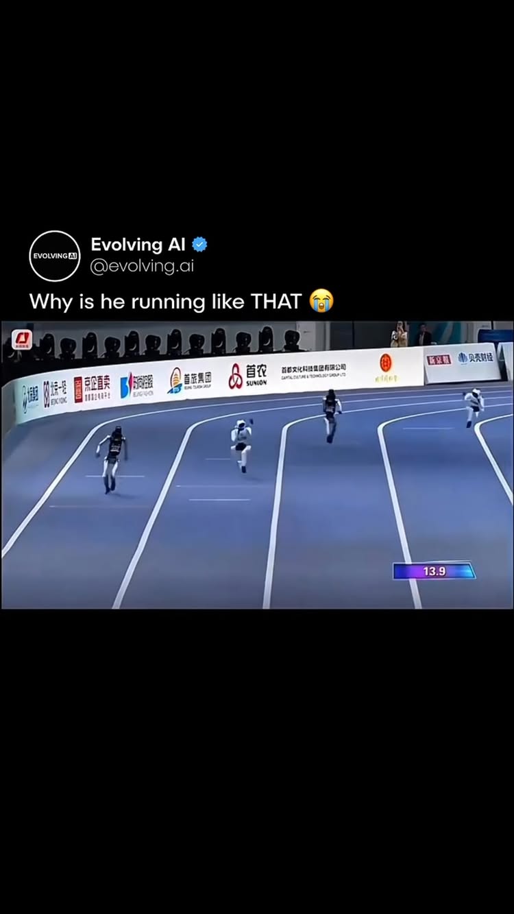 Humanoid Robot Wins 400M Sprint Using Unconventional AI-Derived Running Form